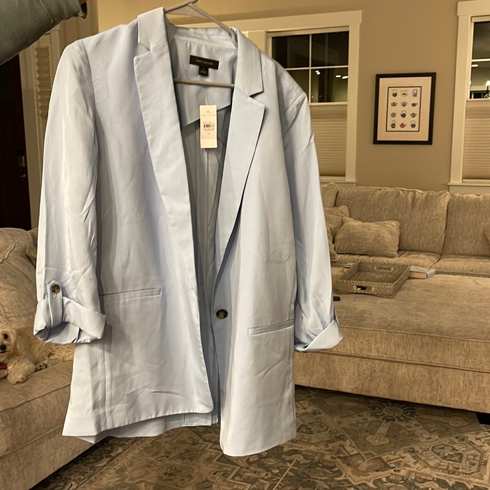 Light blue blazer.